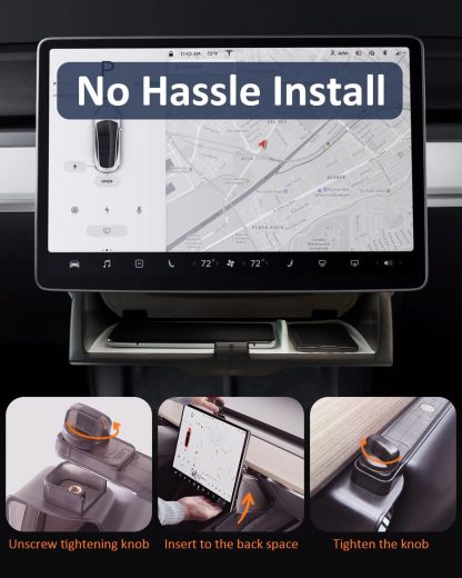 Teslula Under Screen Storage for Tesla Model 3/Y - Hidden Organizer Tray