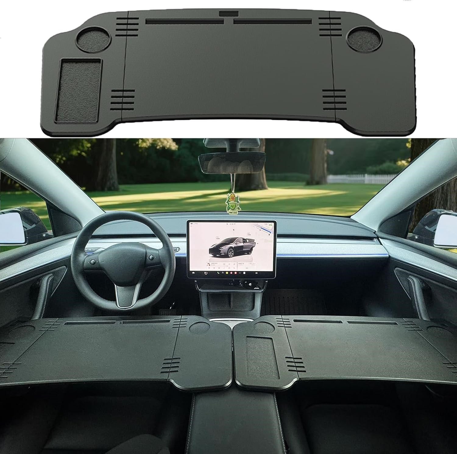 Teslula Foldable Car Desk for Tesla Model 3/Y - Laptop & Meal Tray