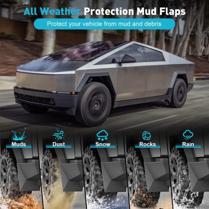 Teslula Cybertruck Mud Flaps2023-2025-No-Drill TPE Splash Guards(4-PC)