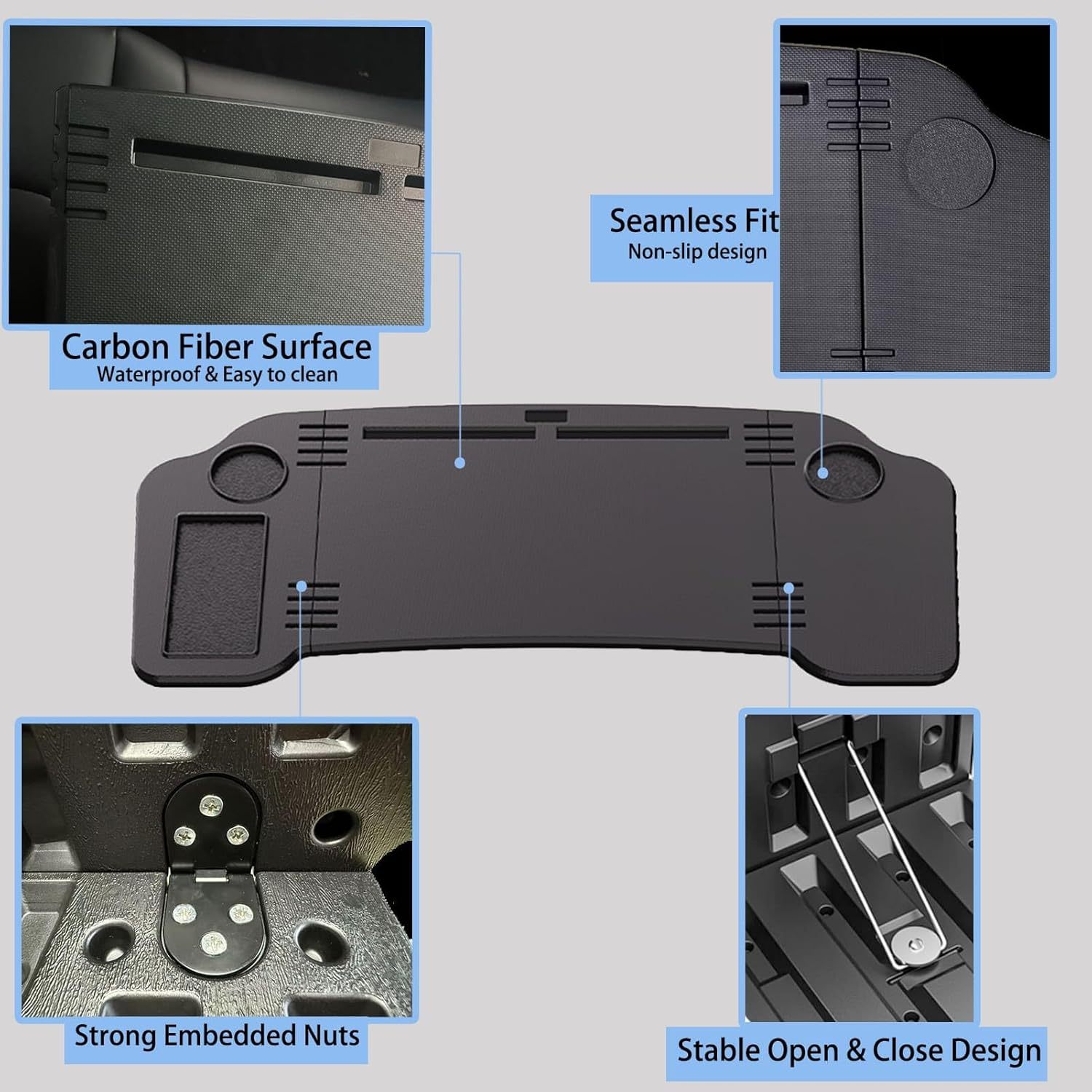 Teslula Foldable Car Desk for Tesla Model 3/Y - Laptop & Meal Tray