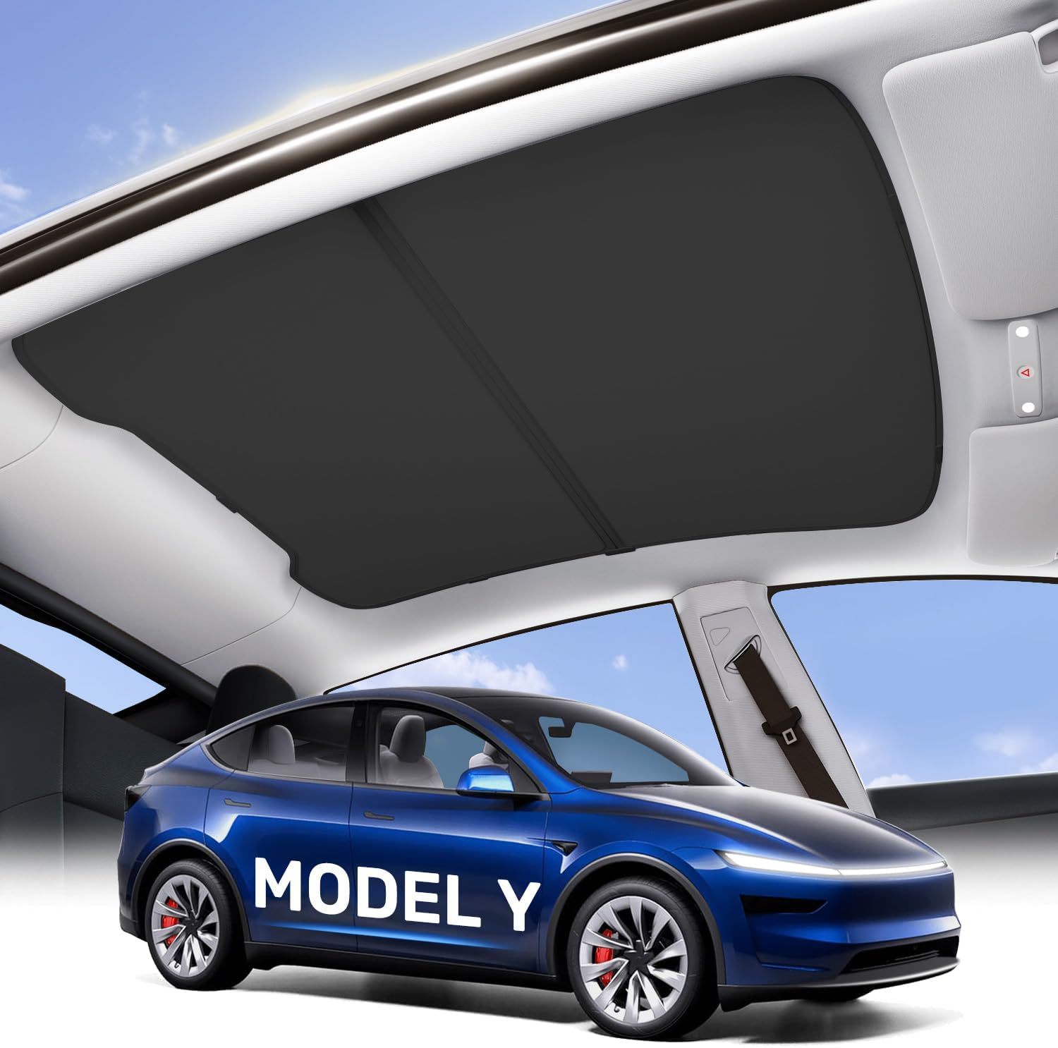Teslula Magnetic Sunshade for Tesla Model 3/Y - Instant Cooling Cover