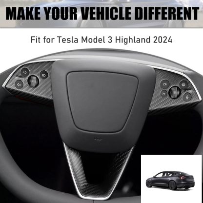 Teslula Carbon Steering Trim for Tesla Model 3 Highland 2024+