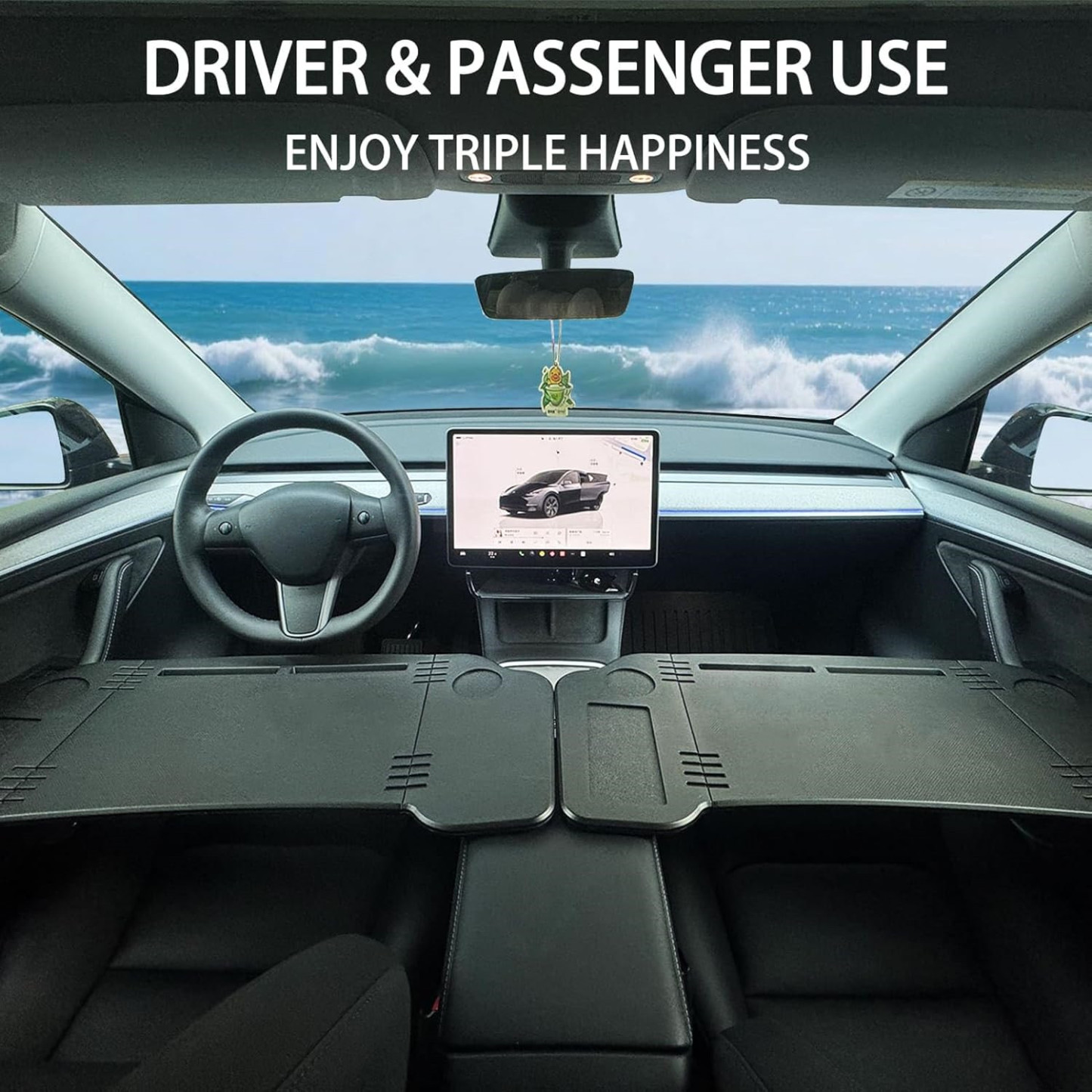 Teslula Foldable Car Desk for Tesla Model 3/Y - Laptop & Meal Tray