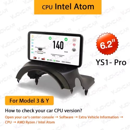 Teslula HUD Display for Tesla Model 3/Y - 6.2" Digital Instrument Cluster