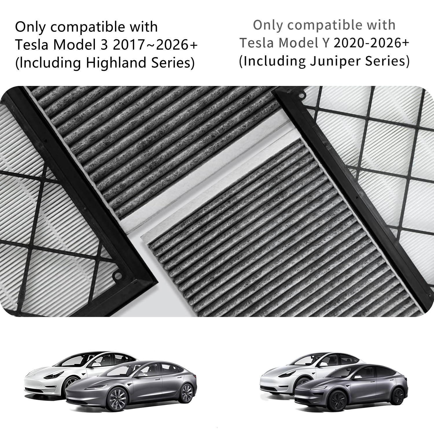 Teslula HEPA Carbon Air Filter for Tesla Model 3/Y - 5-Layer Purification