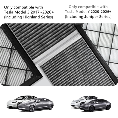 Teslula HEPA Carbon Air Filter for Tesla Model 3/Y - 5-Layer Purification