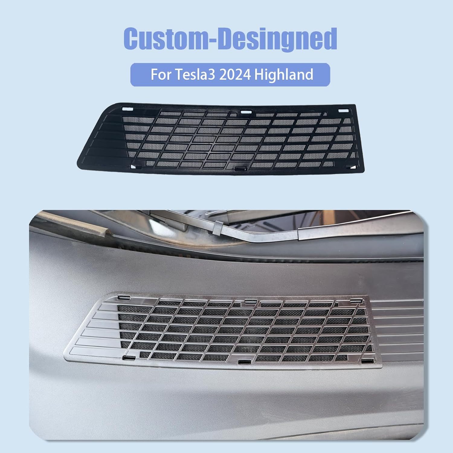 Teslula Air Intake Cover for Tesla Model 3 Highland - Debris Protection