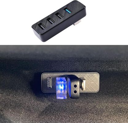Teslula Glove Box USB Hub for Tesla Model 3/Y/Cybertruck - 4-Port Expansion