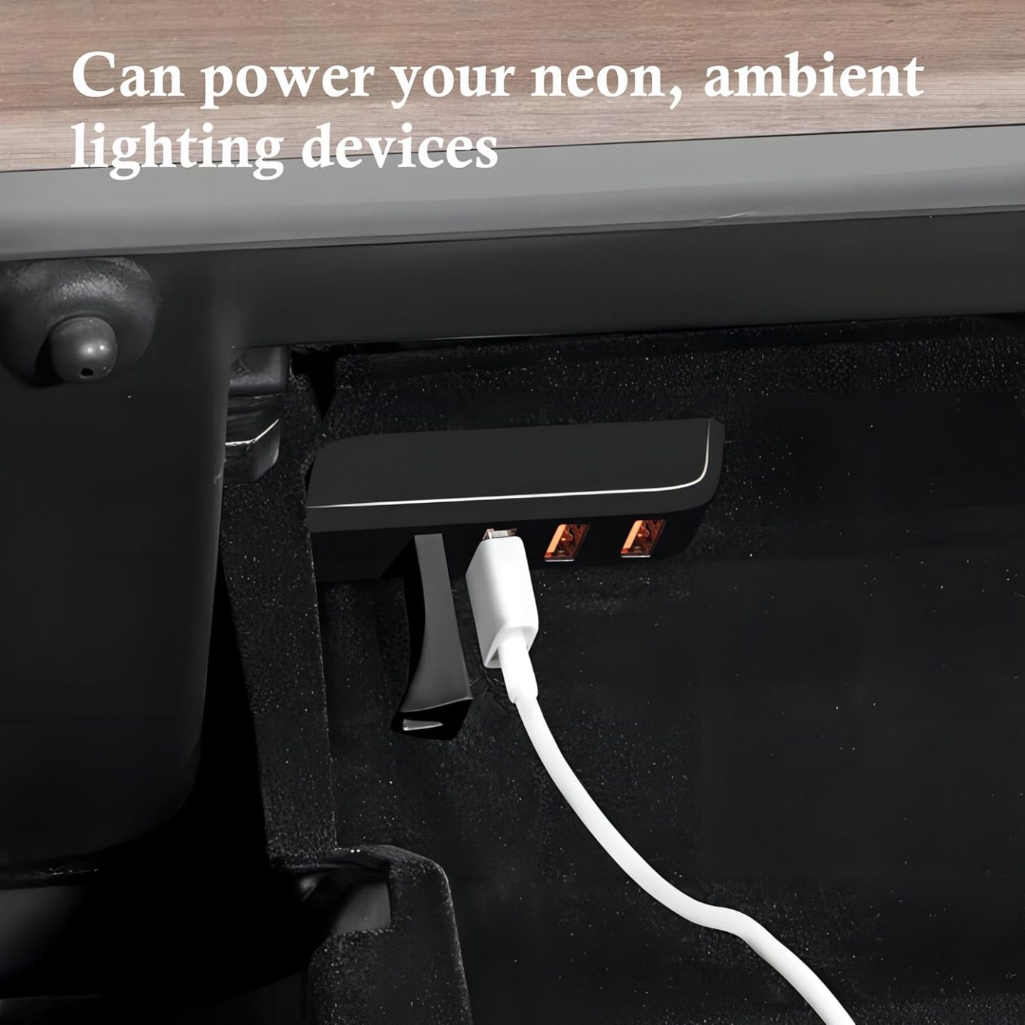 Teslula Glove Box USB Hub for Tesla Model 3/Y/Cybertruck - 4-Port Expansion