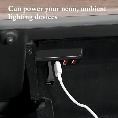 Teslula Glove Box USB Hub for Tesla Model 3/Y/Cybertruck - 4-Port Expansion