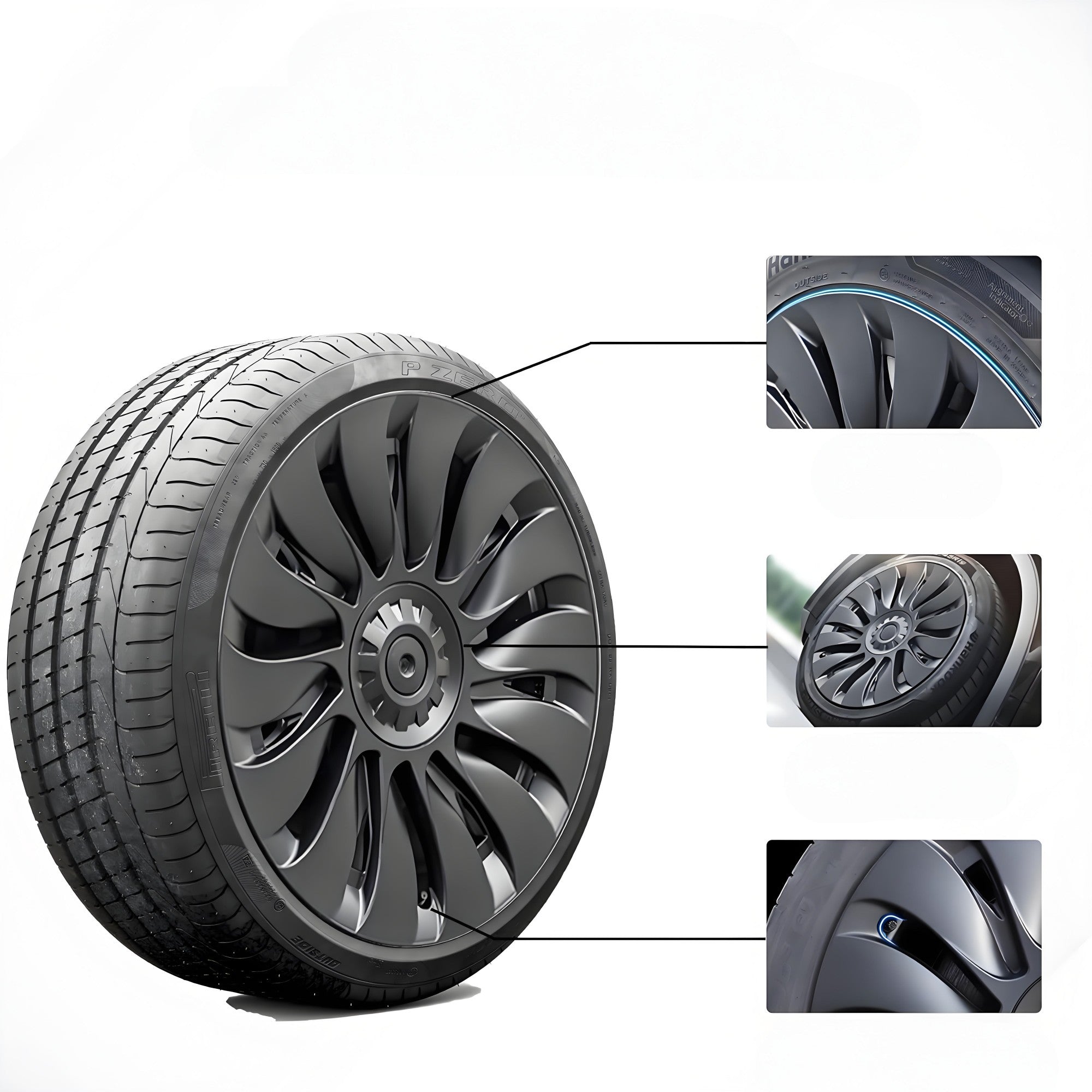 Teslula 19″ 20″ Uberturbine/Gemini Wheel Covers for Tesla Model Y