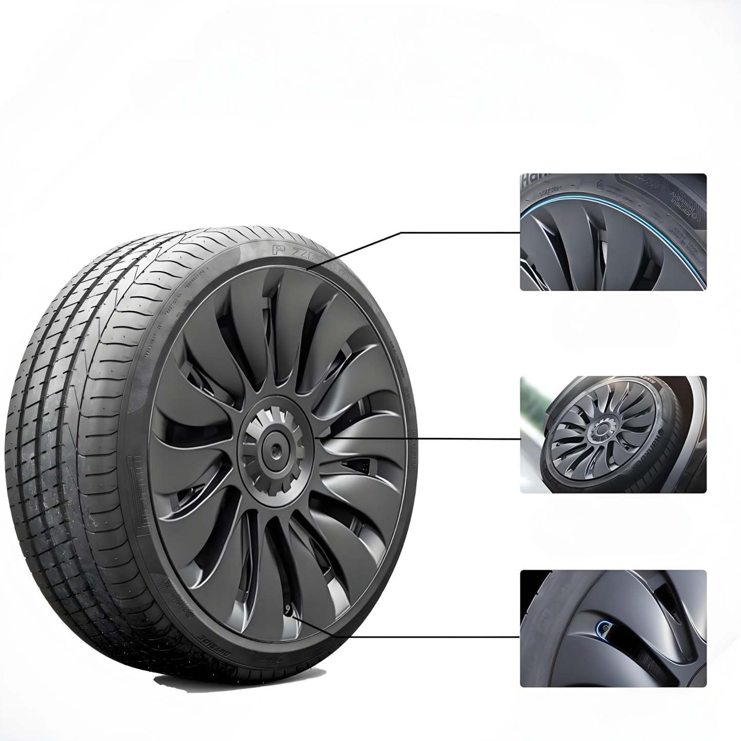 Teslula 19″ 20″ Uberturbine/Gemini Wheel Covers for Tesla Model Y