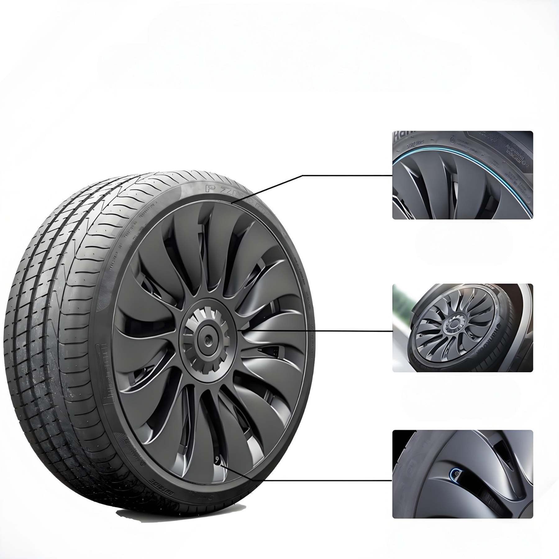 Teslula 19″ 20″ Uberturbine/Gemini Wheel Covers for Tesla Model Y