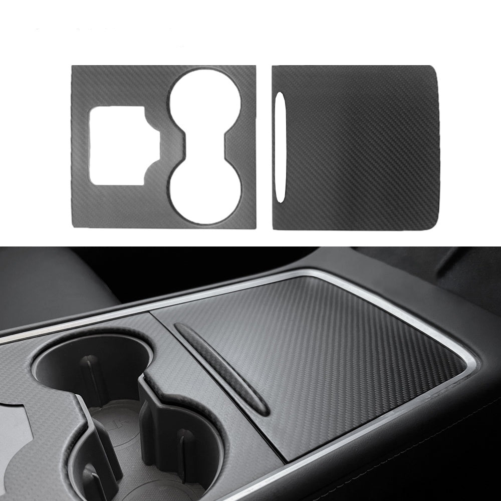 Teslula Real Carbon Console Wrap for Tesla Model 3/Y-Fingerprint Proof