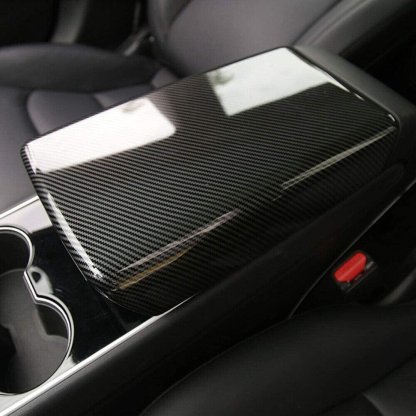 Teslula Model Y / 3 Armrest Cover - Dry Carbon Fiber Interior Mods
