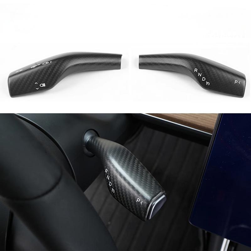 Teslula Model 3/Y Stalks Turn Signal Cover-Dry Carbon Fiber Interior M