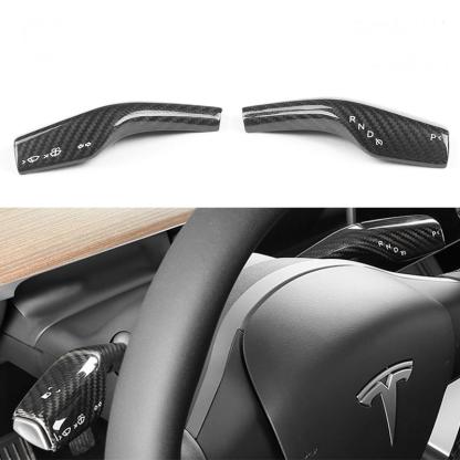 Teslula Model 3/Y Stalks Turn Signal Cover-Dry Carbon Fiber Interior Mods