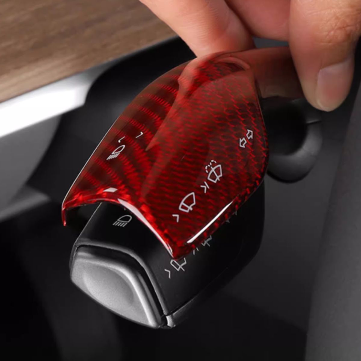 Teslula Model 3/Y Stalks Turn Signal Cover-Dry Carbon Fiber Interior Mods