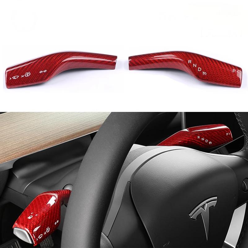 Teslula Model 3/Y Stalks Turn Signal Cover-Dry Carbon Fiber Interior Mods