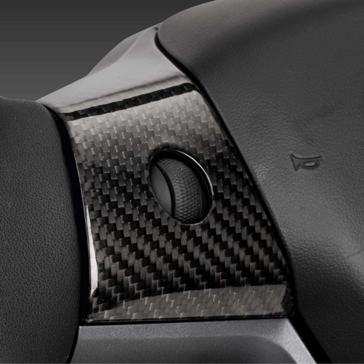 Teslula Carbon Steering Trim for Tesla Model 3/Y-Carbon Fiber Interior Mods