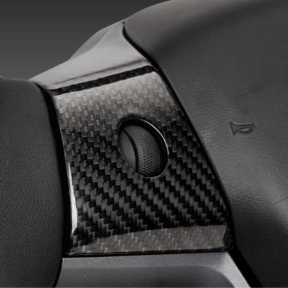 Teslula Carbon Steering Trim for Tesla Model 3/Y-Carbon Fiber Interior Mods