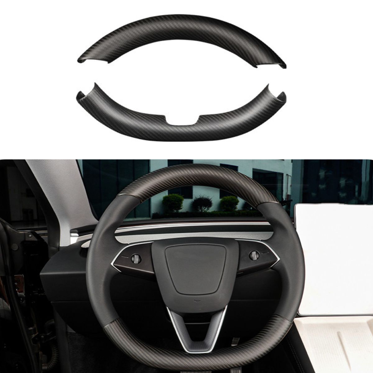 Teslula Carbon Steering Trim for Tesla Model 3 Highland 2024+
