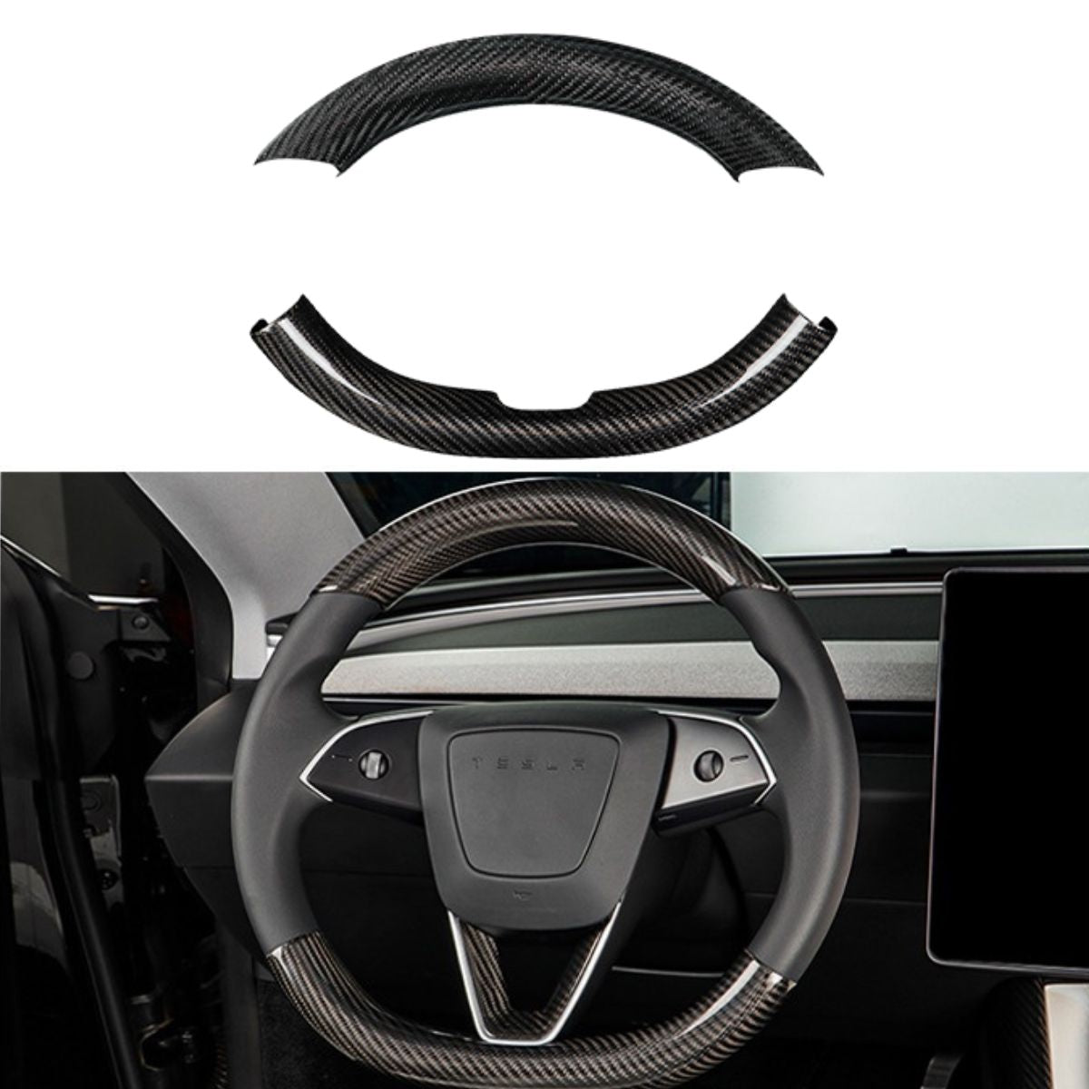 Teslula Carbon Steering Trim for Tesla Model 3 Highland 2024+