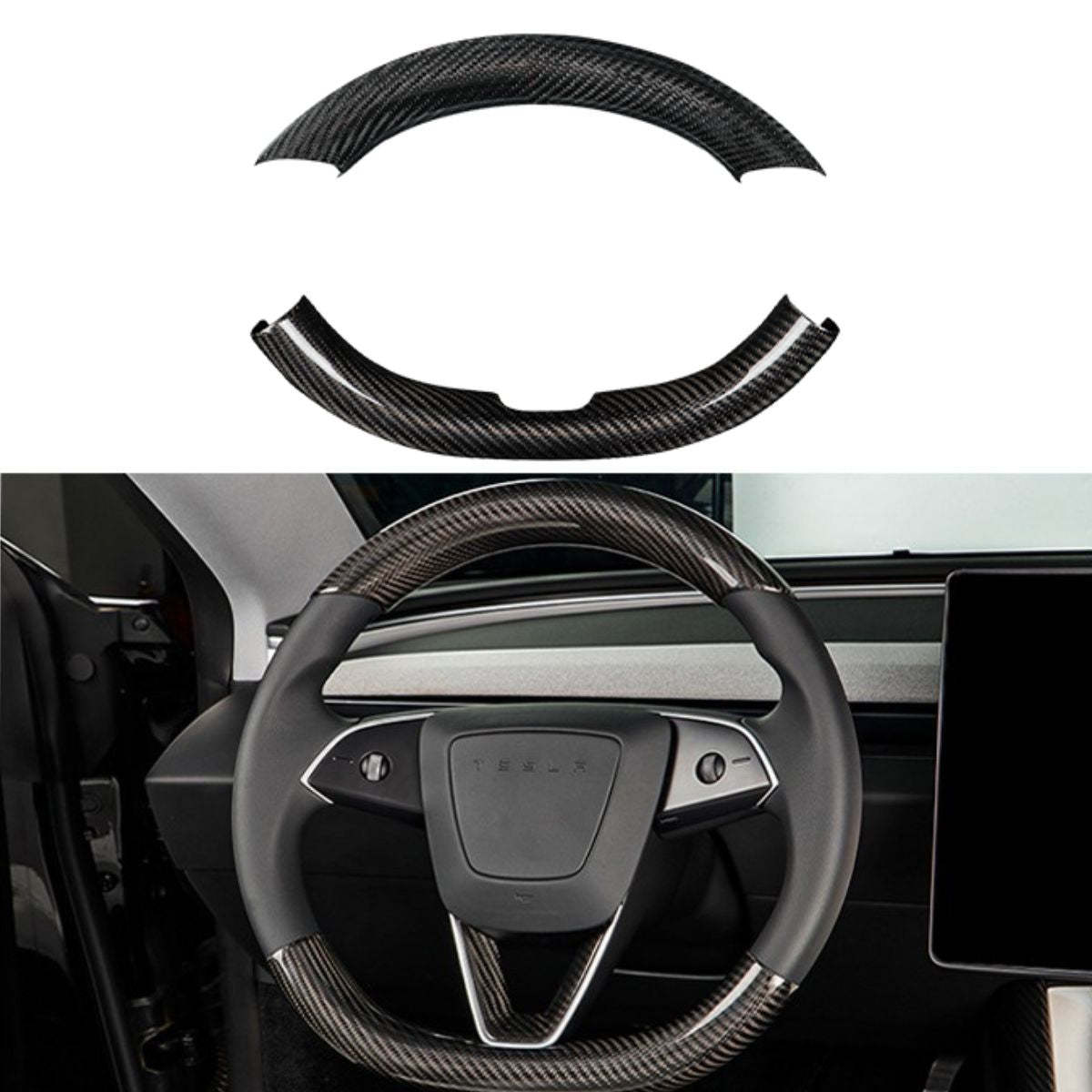 Teslula Carbon Steering Trim for Tesla Model 3 Highland 2024+