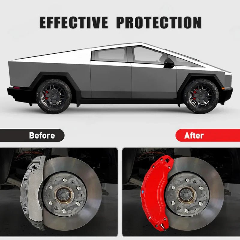 Teslula Cybertruck Brake Caliper Covers - Aerospace Red Aluminum Set