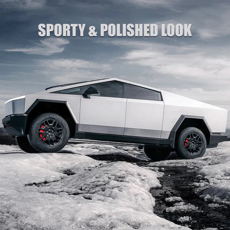 Teslula Cybertruck Brake Caliper Covers - Aerospace Red Aluminum Set