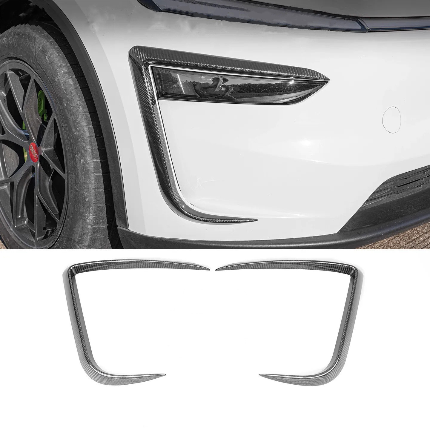 Teslula Carbon Fog Light Trim for Tesla Model 3/Y - Carbon Fiber Mods