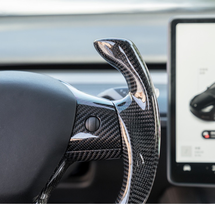 Teslula Carbon Yoke Steering Wheel for Tesla Model 3/Y - Carbon Fiber Mods