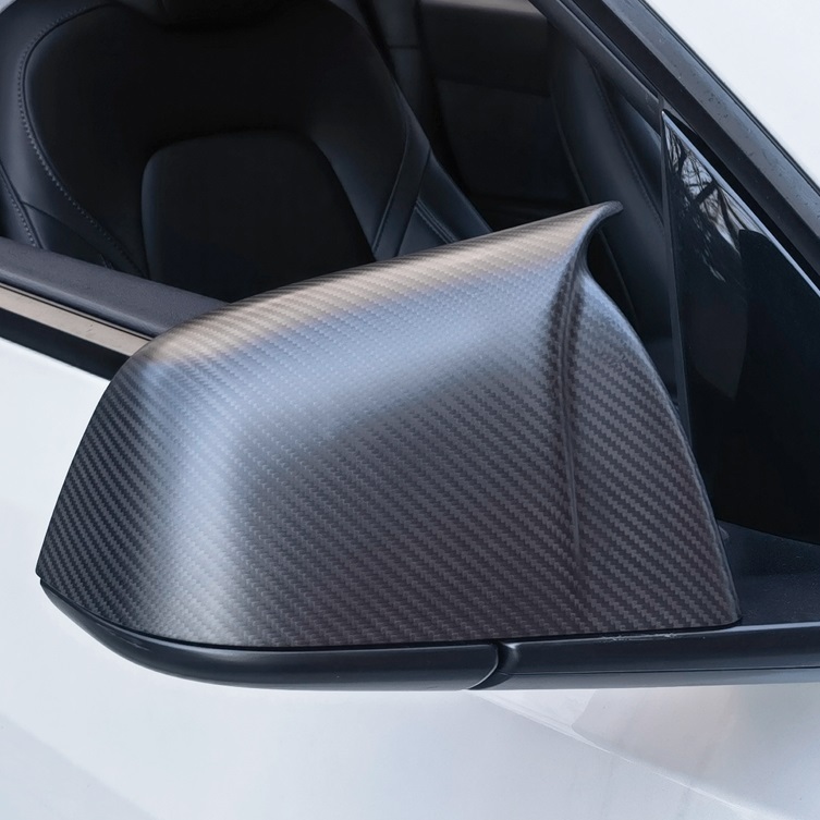 Teslula Carbon Mirror Caps for Tesla Model 3/Y - Carbon Fiber Exterior Mods