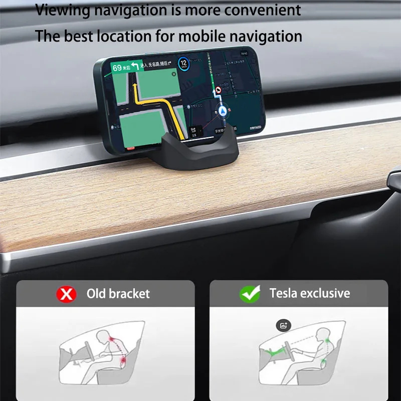 Teslula Silicone Phone Mount for Model3/Y-Non-Destructive Multi-Hook