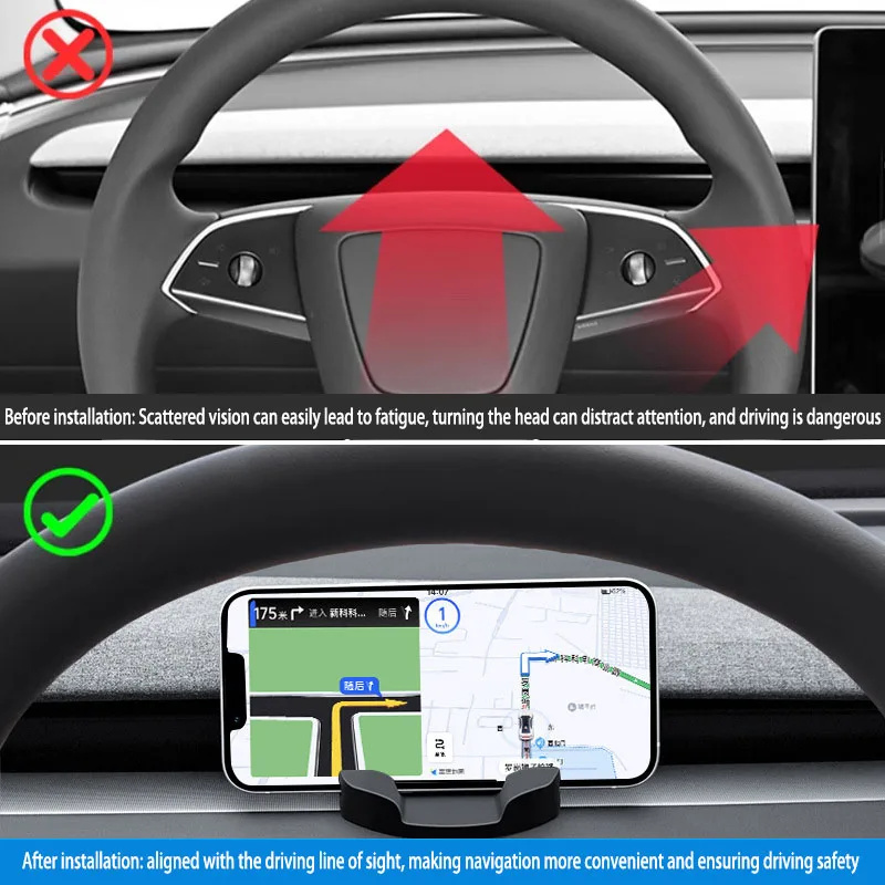 Teslula Silicone Phone Mount for Model3/Y-Non-Destructive Multi-Hook
