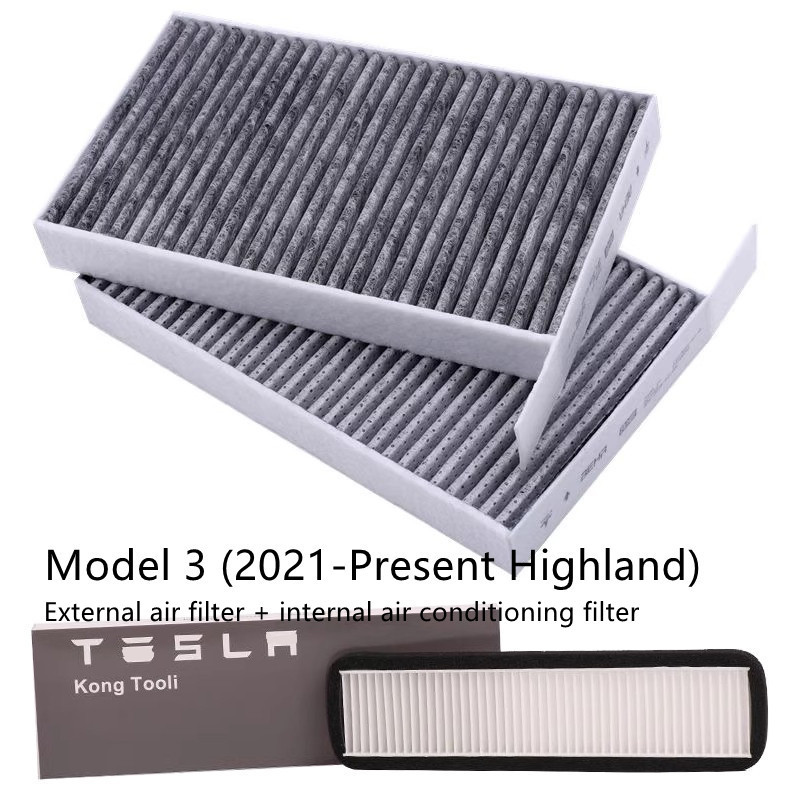 Teslula HEPA Carbon Air Filter for Tesla Model 3/Y - 5-Layer Purification