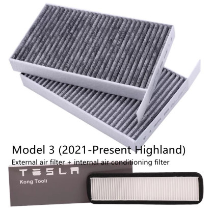 Teslula HEPA Carbon Air Filter for Tesla Model 3/Y - 5-Layer Purification