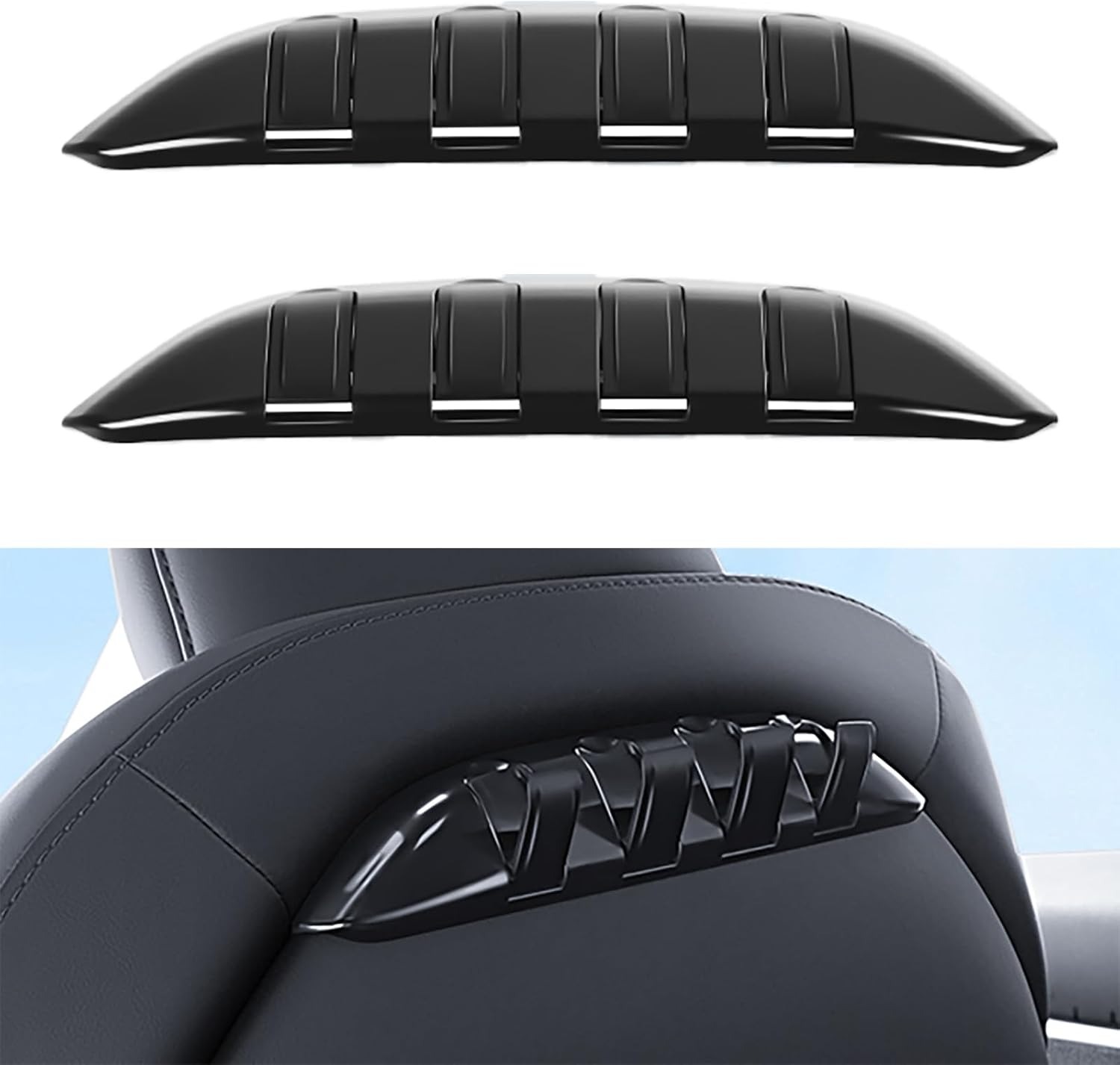 Tesla Model 3/Y Foldable Seat Hooks | 4-in-1 Bag Holder & Organizer