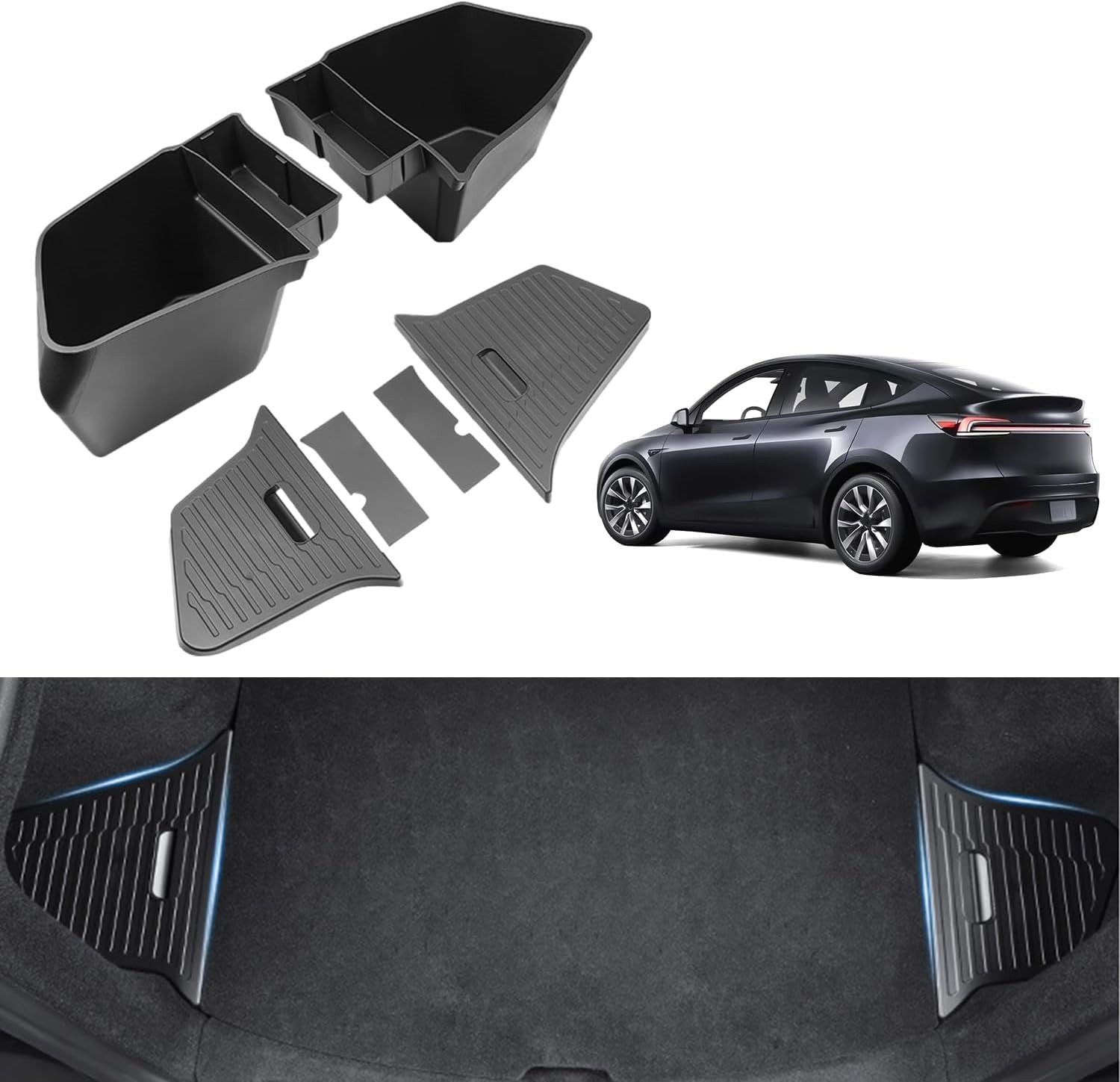 Tesla Model Y Juniper Trunk Storage Boxes | 6-Piece TPE Organizer Set