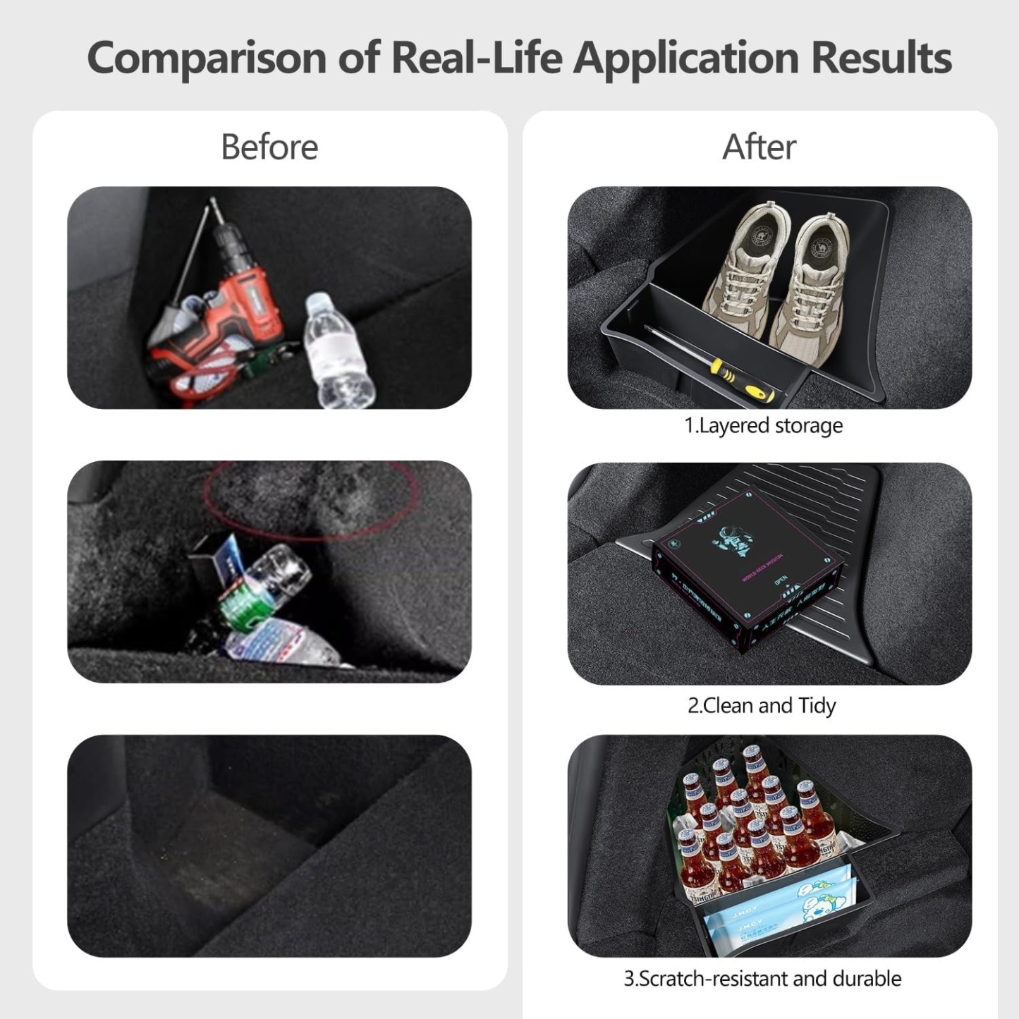 Tesla Model Y Juniper Trunk Storage Boxes | 6-Piece TPE Organizer Set