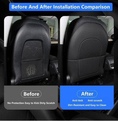 Tesla Seat Back Protectors - Waterproof Kick Mats for Model Y/X/S/3