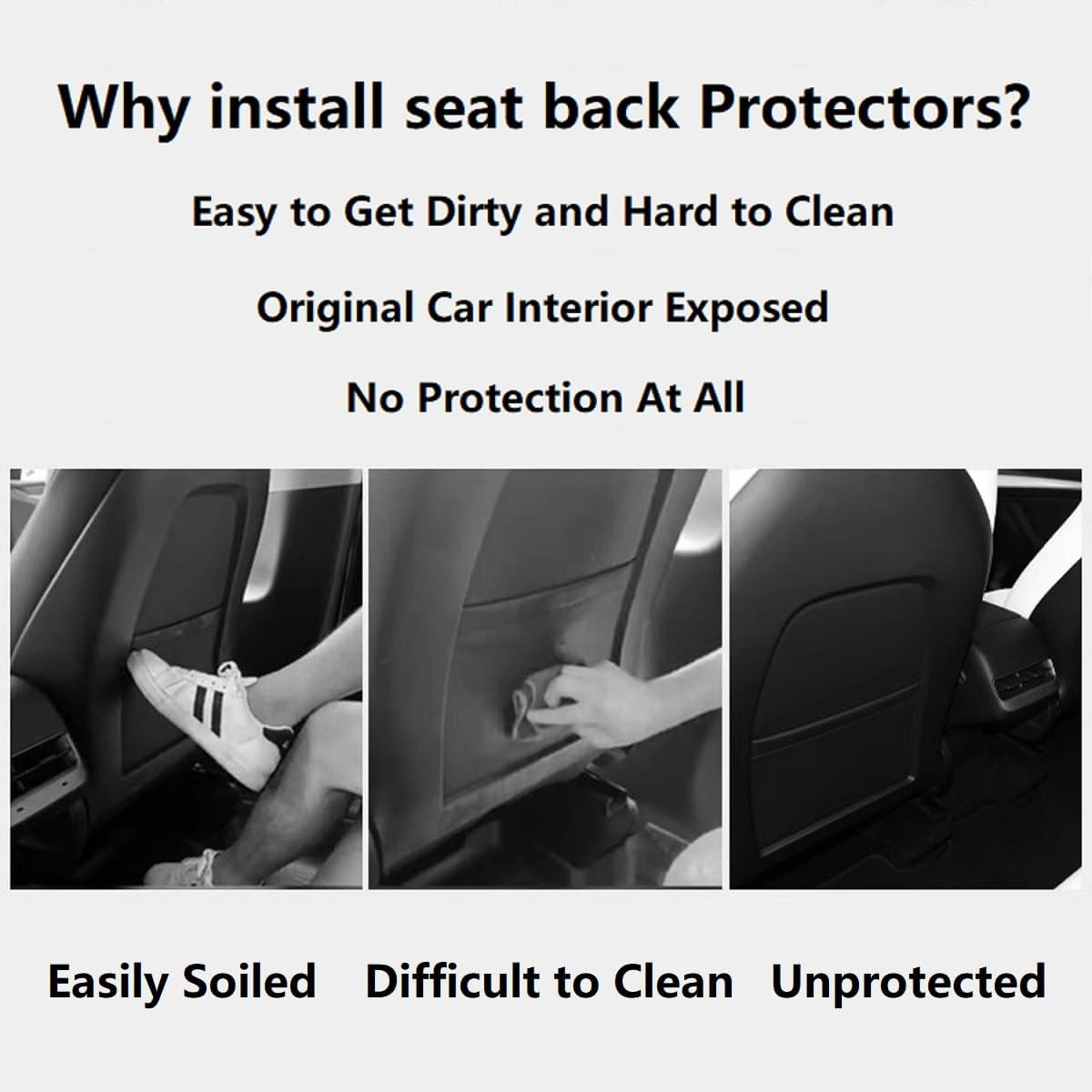 Tesla Seat Back Protectors - Waterproof Kick Mats for Model Y/X/S/3