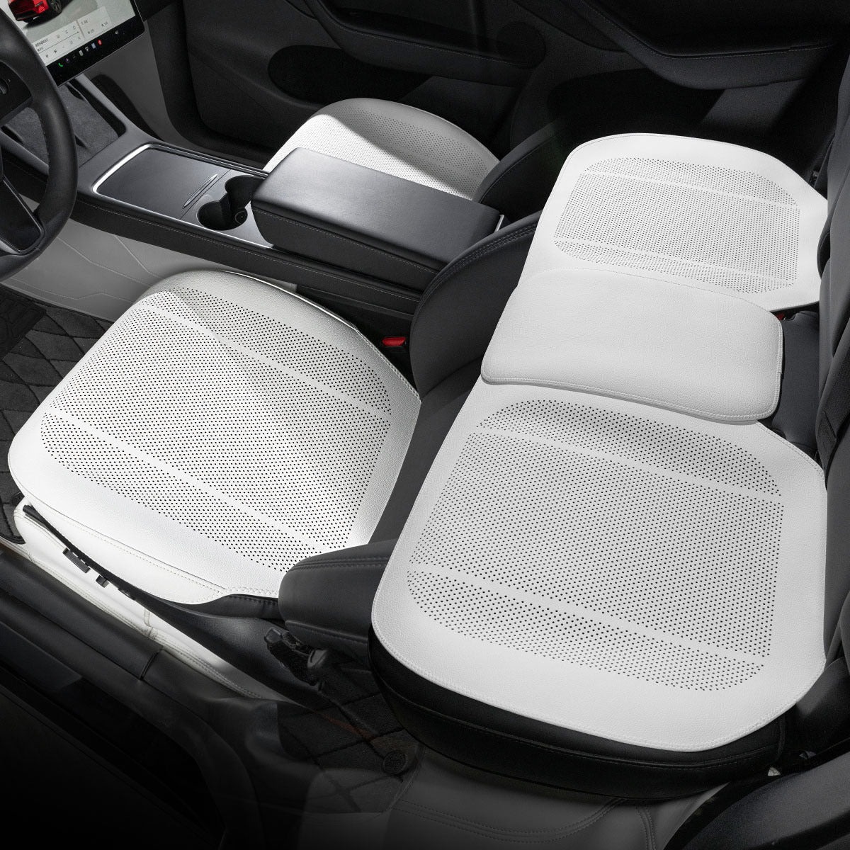 Teslula All-Wheather Leather Car Seat Covers for Tesla Model 3/Y/S/X