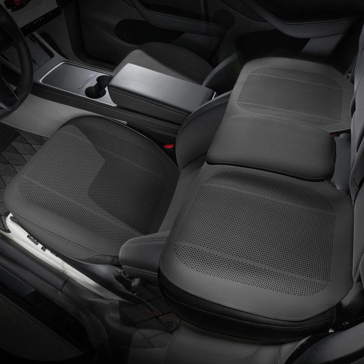 Teslula All-Wheather Leather Car Seat Covers for Tesla Model 3/Y/S/X