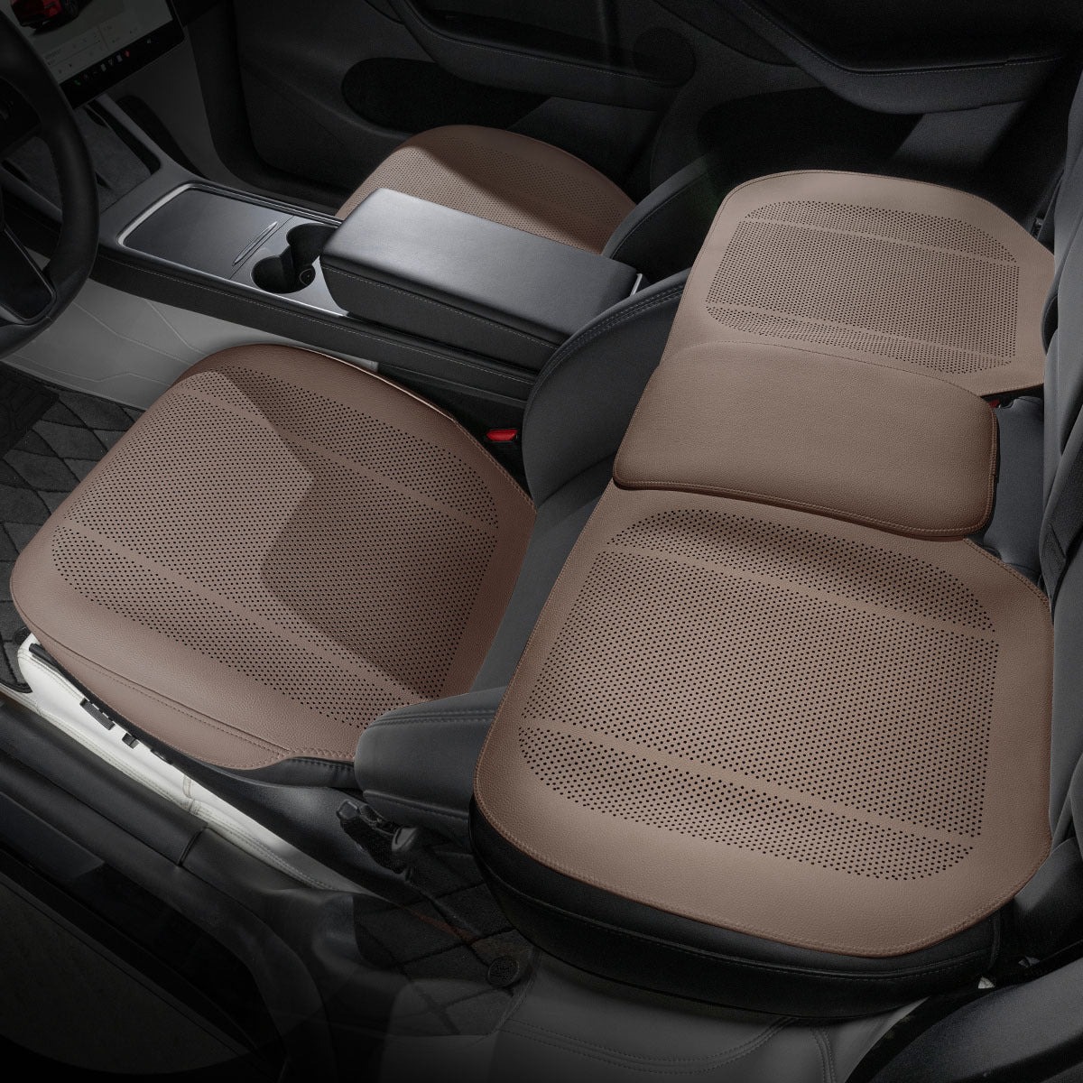 Teslula All-Wheather Leather Car Seat Covers for Tesla Model 3/Y/S/X