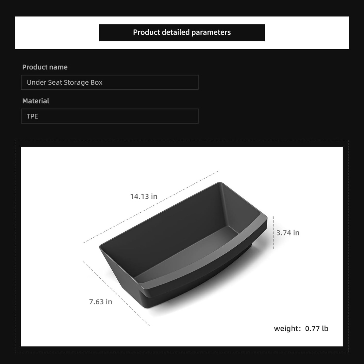 Teslula TPE Under Seat Storage Box for Model Y Juniper