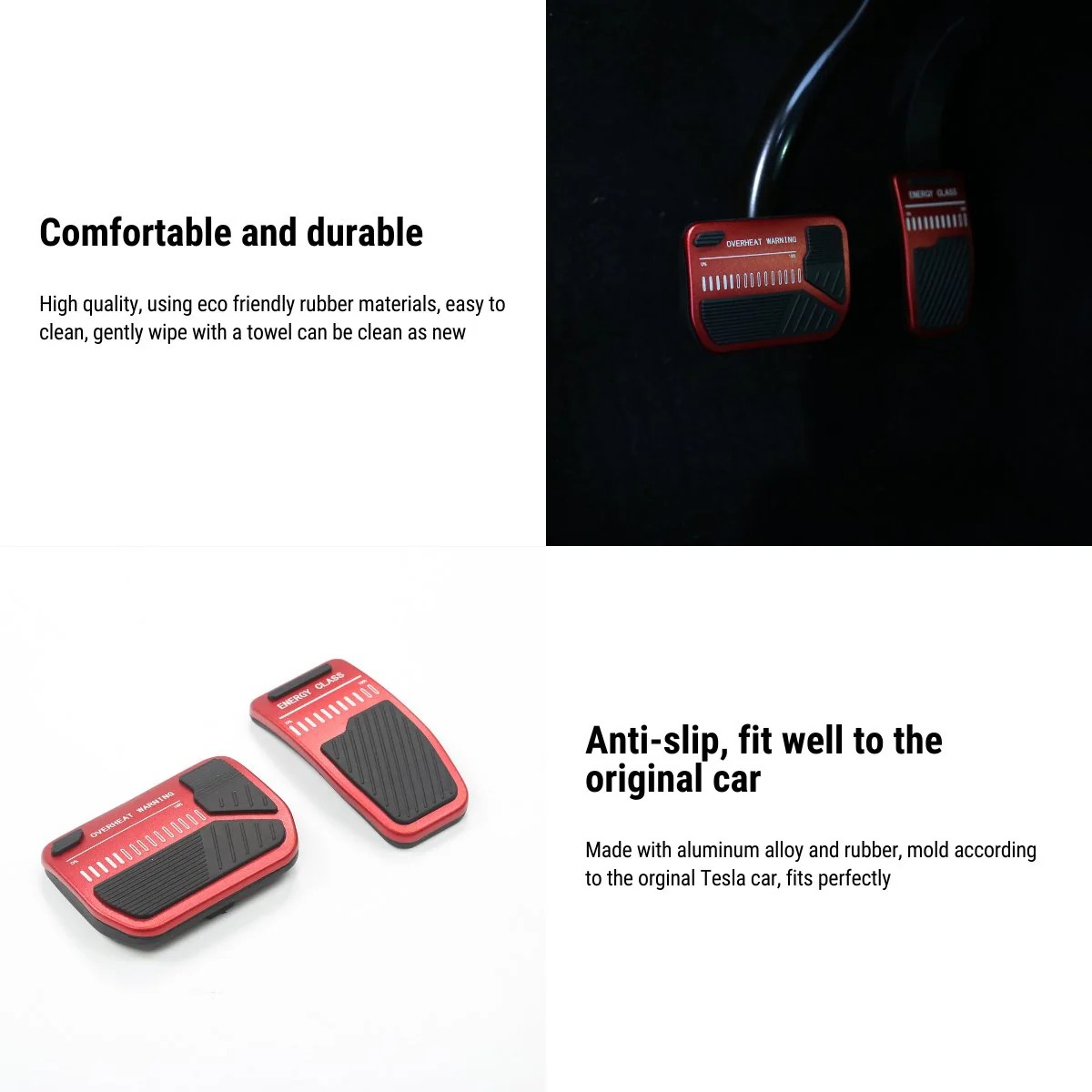 Teslula Anti-Slip Accelerator Brake Pedal Cover for Model 3 / Model Y