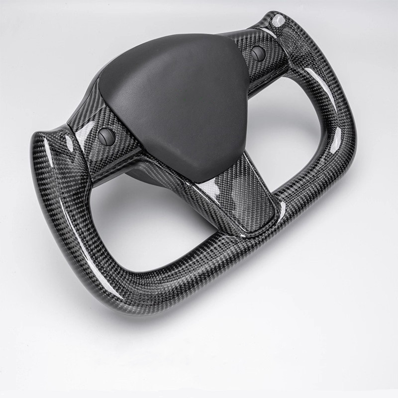Teslula Carbon Yoke Steering Wheel for Tesla Model 3/Y - Carbon Fiber Mods