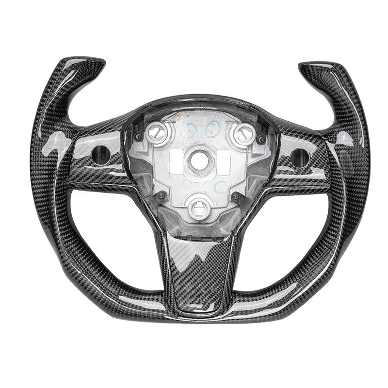 Teslula Carbon Yoke Steering Wheel for Tesla Model 3/Y - Carbon Fiber Mods
