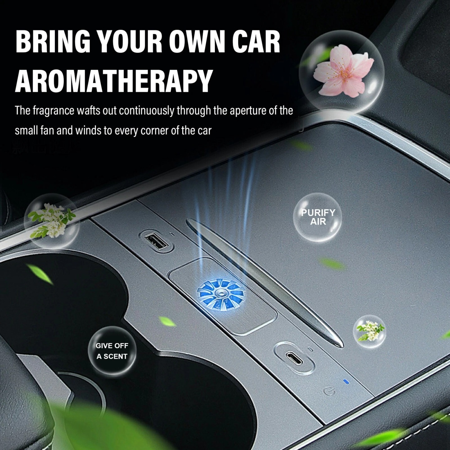 Teslula USB Hub for Tesla Model 3/Y,  Fast Charging Dock with Aromatherapy Diffuser